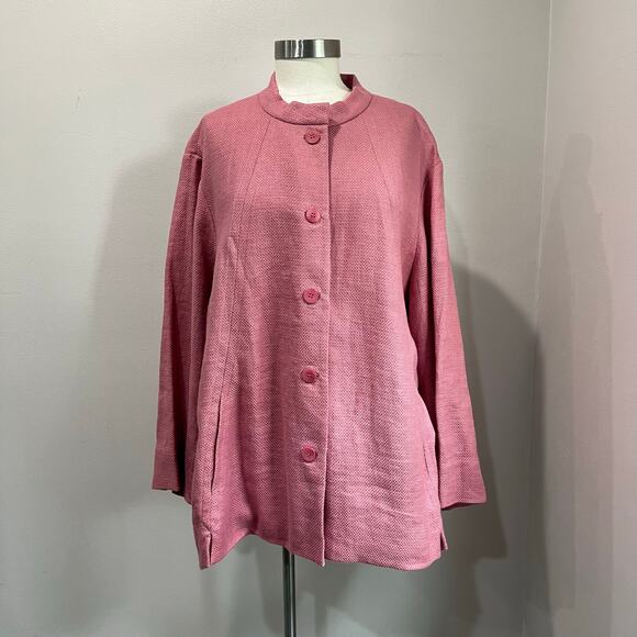 Eileen Fisher Jackets & Blazers - Eileen Fisher Pink Linen Cotton Blend Jacket Coat Size 2X NWT